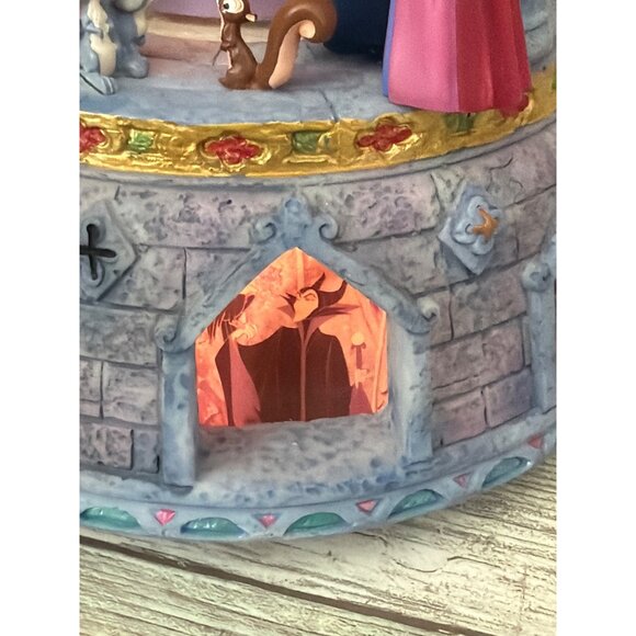 Disney Sleeping Beauty LED Light-UP Hourglass Snowglobe Music Box w/FLAWS - Picture 14 of 17